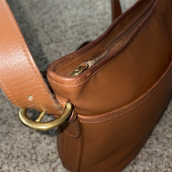 Vintage 90s COACH WORTH Classic Crossbody Bag #4143 Camel Leather - Picture 7 of 12